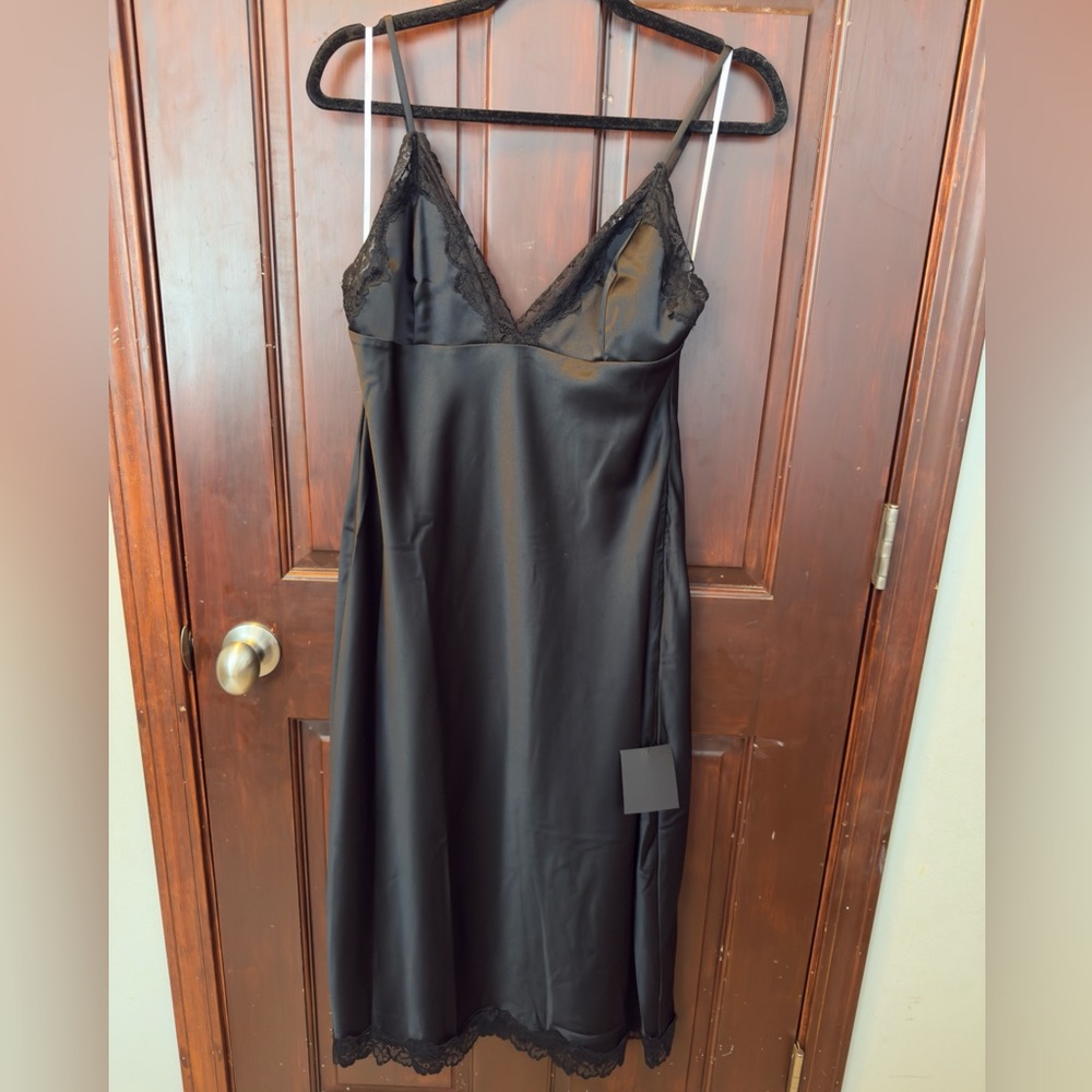 NWT Lulus Black slip dress w/ corset